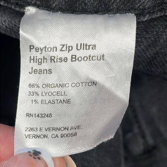 Reformation Peyton Zip Ultra High Rise Bootcut Jeans Solana Washed Black 25 - Picture 12 of 14